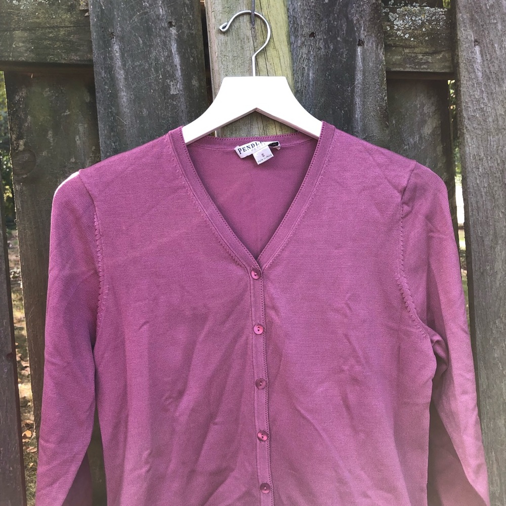 Pendleton Silk Blend Button Down Sweater Sp - image 2